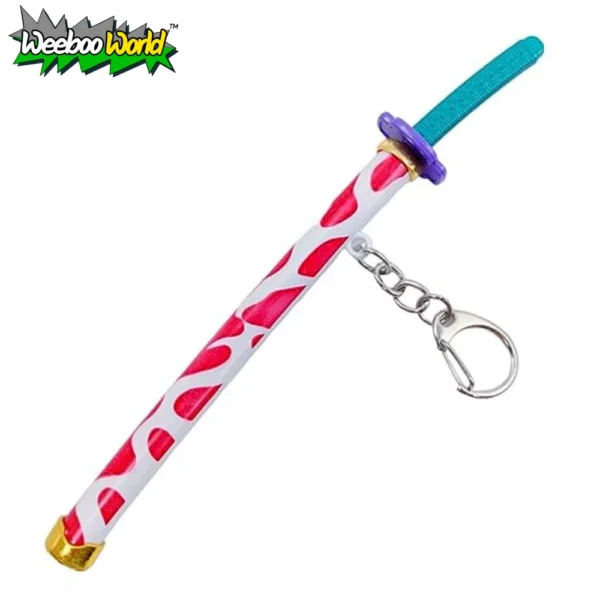 pink and white sakura naruto japanese katana keychain